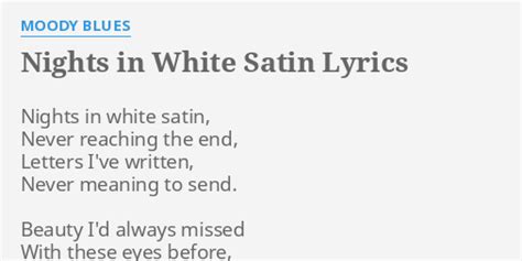 nights in white satin lyrics meaning.